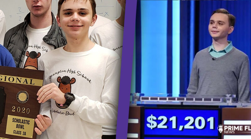 Liam Starnes, six-game Jeopardy champion and University of Chicago graduate, competing on the Jeopardy stage in 2025.